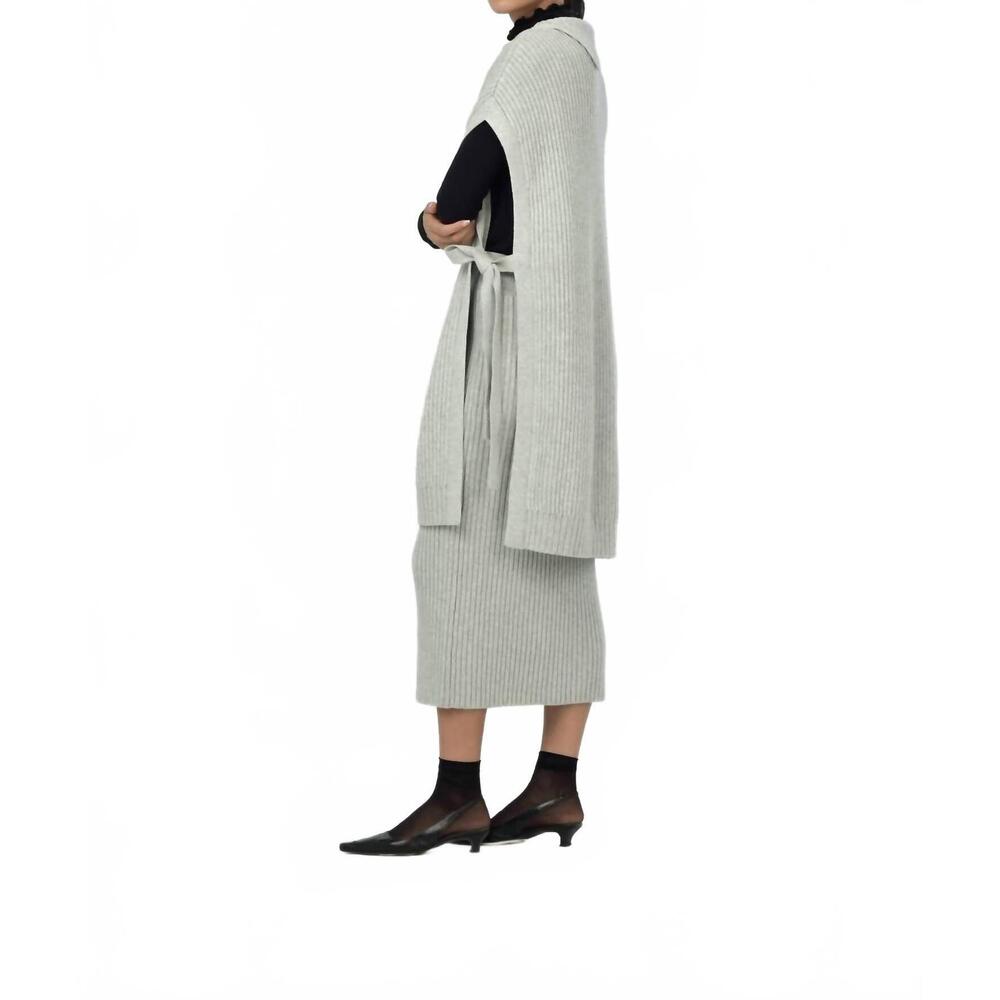 NEW PAPER LABEL ophelia turtleneck poncho sweater in grey